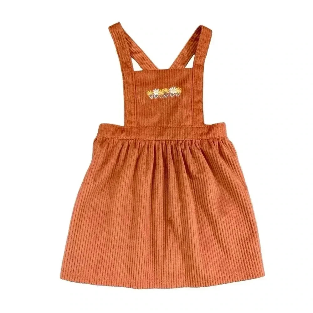 Embroidered Flower Jumper Dress
